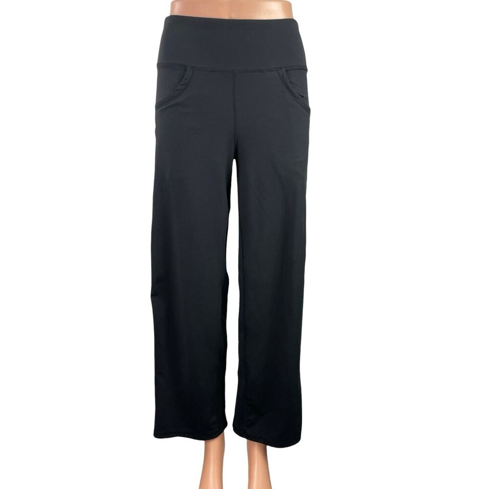 Promover Black High Rise Wide Leg Pocket Yoga Stretch Leggings Pants Size XS